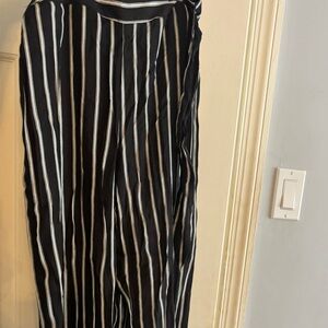 Black and white striped pants